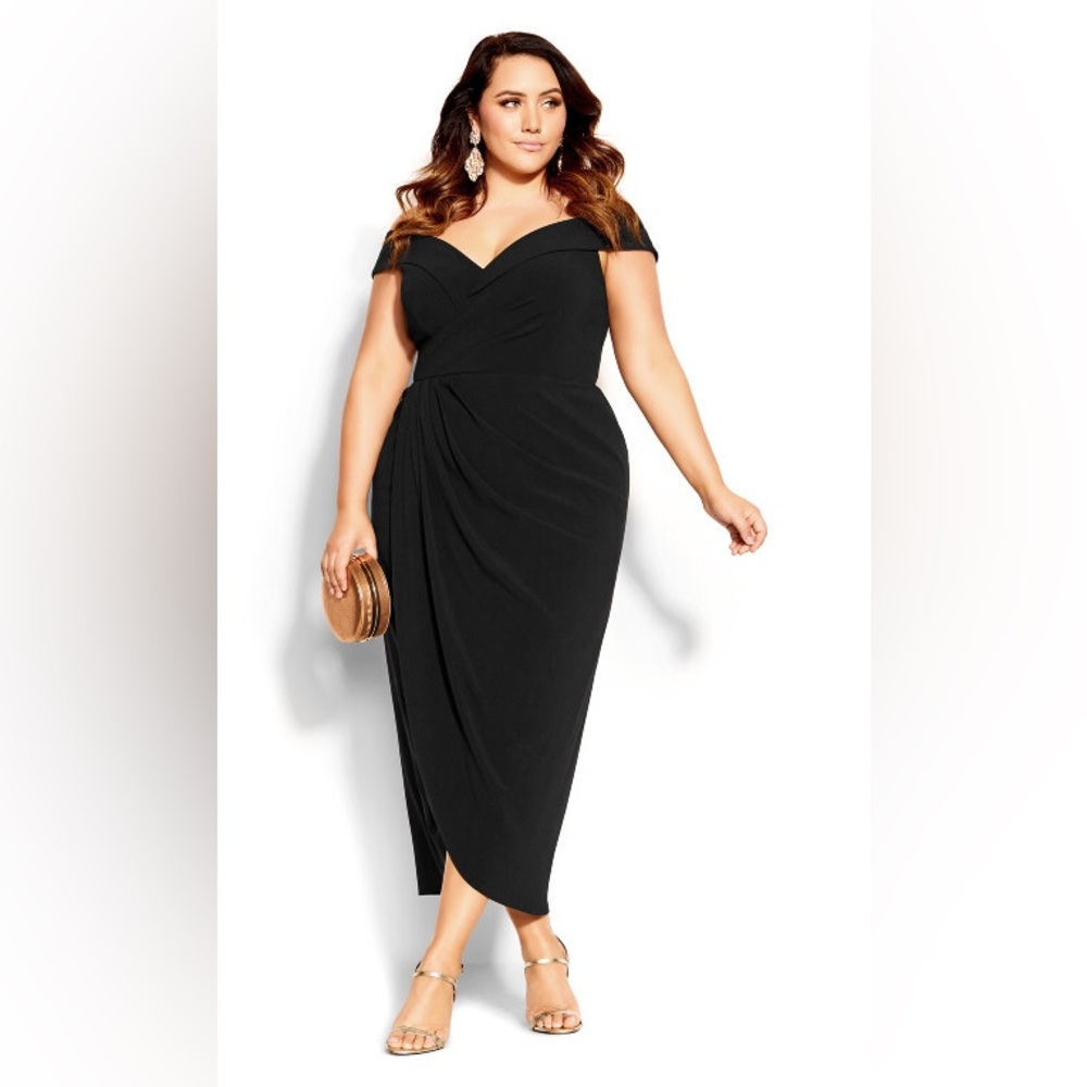 NWT City Chic Black Off-Shoulder Dress